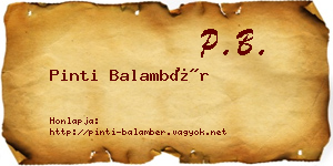Pinti Balambér névjegykártya