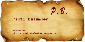 Pinti Balambér névjegykártya